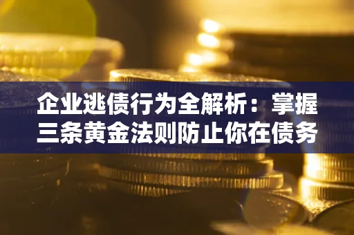 武汉企业逃债行为全解析：掌握三条黄金法则防止你在债务乱局中“踩雷”